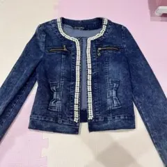 Growing Rich／グローウィングリッチ デニムジャケット パール装飾付き