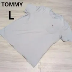 【TOMMY HILFIGER】 ライトブルー 半袖Tシャツ Lサイズ