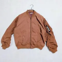 コルザ MA-1ジャケット ブルゾン(M) オレンジ ミリタリー ショート丈