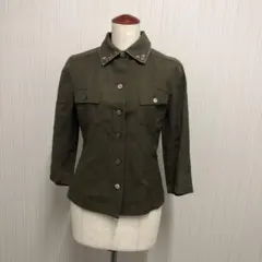 No.A-200　古着リメイク☆手刺繍コットンジャケット