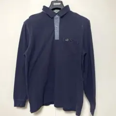 訳あり CROCODILE クロコダイル ネイビー 長袖ポロシャツ Lサイズ