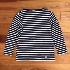 オーシバル バスクシャツ ネイビー×キナリ ボーダー サイズ2 ORCIVAL