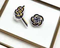 水引アクセサリーピアス・イヤリング　花　カメリア　結婚式　七五三　浴衣　披露宴