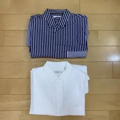 ＋J ストライプシャツ 2枚セット　UNIQLO
