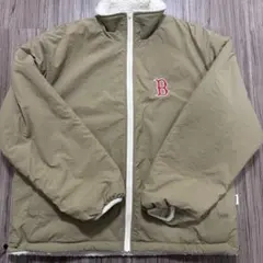 Perushu × MLB コラボスタンドネックリバーシブルナイロンボアブルゾン