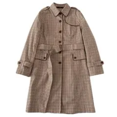 極美品 DAKS ダックス / ハウスチェック ステンカラーコート