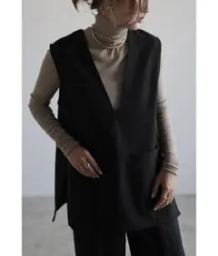 Bonjour Sagan ベスト ジレ 黒 ノースリーブ Vネック トップス