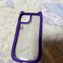 iPhone13 14 ケース 猫耳 パープル 紫