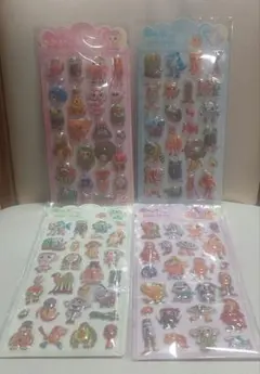 4種類4枚セット　イタリアンブレインロット　ぷくぷくシール　立体3Dシール