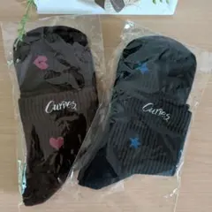 【新品未使用】カーブスソックス　くつ下　2足セット　サポートタイプ　黒＆茶