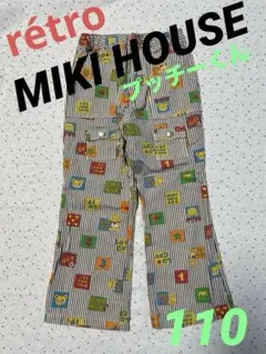 rétroミキハウス　プッチーくん総柄長ズボン　春物ボトムス110 used