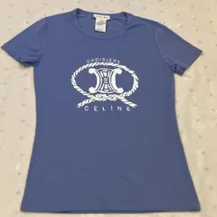 極美品　CELINE ブルー Tシャツ マカダム　M ビッグロゴのサムネイル