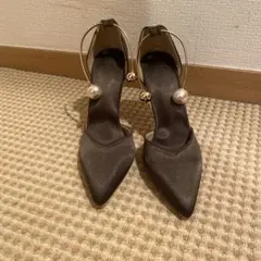 同時購入500円引 新品未使用　新品　24cm カーキ　サテン　ハイヒール