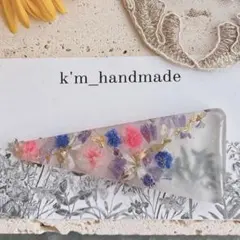 ❁⃘*.゜透け感 すりガラス風 三角ヘアクリップ レジンヘアクリップ❁⃘*.゜