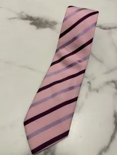 BURBERRY BLACK LABELピンク 紫 ストライプ ネクタイ