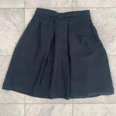 ダークネイビー フレアスカート 膝丈★紺色★卒入学式★M