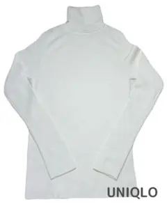 UNIQLO ウールタートルネックセーター L ホワイト　伸縮性あります！