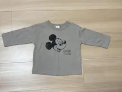ミッキーマウス 長袖Tシャツ 60-70cm グレー