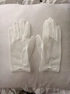 Cherie ウェディンググローブ 「パール&クリスタル」　CG-238