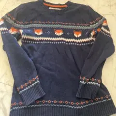 ネイビー キツネ柄セーター 134/140 H &M
