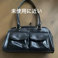 シーインの黒いハンドバッグ 外ポケット2つ付き