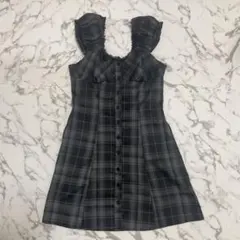 SHEIN　森ガール　ワンピース　チェック　グレーのサムネイル