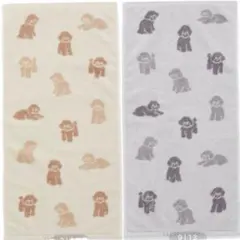 新品　ジェラートピケ　トイプードル柄フェイスタオル　DOG いぬ　わんちゃん