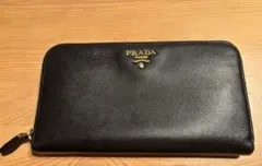 【正規品】 PRADA ブラックレザー長財布