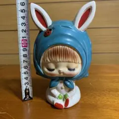 希少 当時物 美品 内藤ルネ 貯金箱 RUNE 少女 女の子 陶器 昭和レトロ
