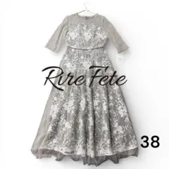 Rire Fete チュール刺繍ロングドレス ワンピース 38 定価33000円