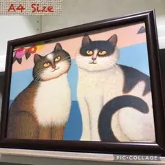 模写】◇金子國義 『猫の帽子』油彩 F6号 金子国義◇検）松本零士 高塚