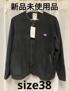 新品未使用　DANTON ダントン ノーカラーフリースジャケット38 ブラック