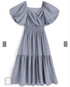 グレイル　GRL カシュクールバルーンスリーブティアードワンピース