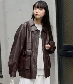 FREAK'S STORE】フェイクレザーブルゾン/ビッグシルエットブルゾン