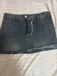 デニムスカート黒 ダメージ