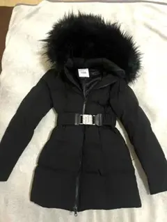 【難あり】GYDA ブラック ダウンジャケット ファー付き　ロング