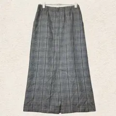 グレンチェック ロングスカート