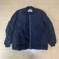 Н.A.Kハク　ヴィンテージ ヒートカットフリルジップアップブルゾン