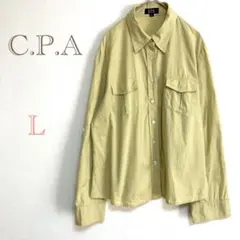 C.P.A. SIMPLE&NATURAL シャツ 長袖 黄緑 大きいサイズ L