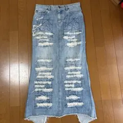 hystericsデニムロングスカート ダメージ加工のサムネイル