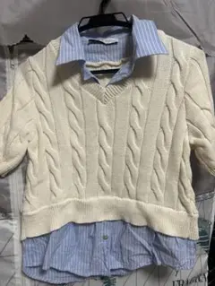 ZARA ケーブル編みニット S アイボリー