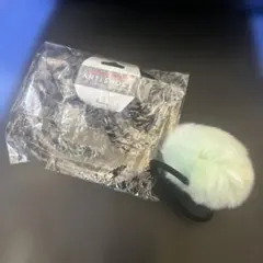 ファー ポンポン ヘアゴム ブラック