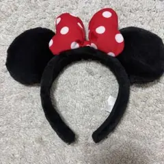 TDL ディズニー　ミニーマウス カチューシャ 黒赤