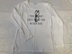 長袖Tシャツ ロンT 白 ホワイト ロゴプリント 眼鏡モチーフ