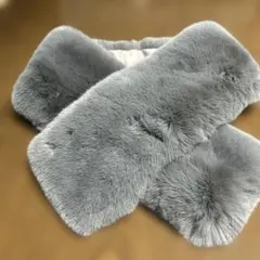 グレー ファー マフラー