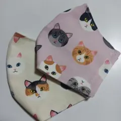 大きめサイズ猫顔ハンドメイドマスクのサムネイル