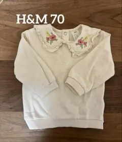 H&M 花柄刺繍 トレーナー 74cm