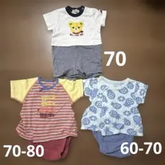 MIKI HOUSE コンビミニ　ロンパース 3点セット 70cm
