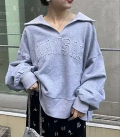 チャオパニックティピー　襟付きスキッパーロゴスウェット