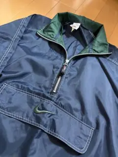 Nike90S ナイロン ハーフジップジャケット ネイビー　グリーン 梅雨時期◎のサムネイル
